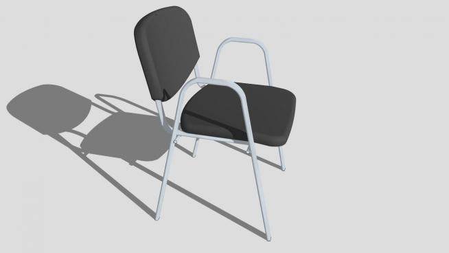 灰色办公椅子扶手椅安乐椅SU模型下载_sketchup草图大师SKP模型