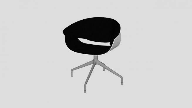 意大利扶手椅黑白椅子SU模型下载_sketchup草图大师SKP模型
