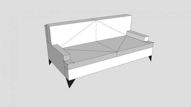 白色双人沙发睡椅SU模型下载_sketchup草图大师SKP模型