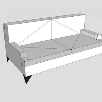 白色双人沙发睡椅SU模型下载_sketchup草图大师SKP模型