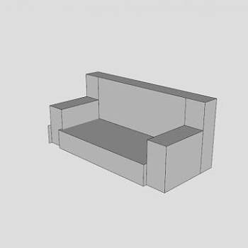 休闲双人沙发白色沙发SU模型下载_sketchup草图大师SKP模型