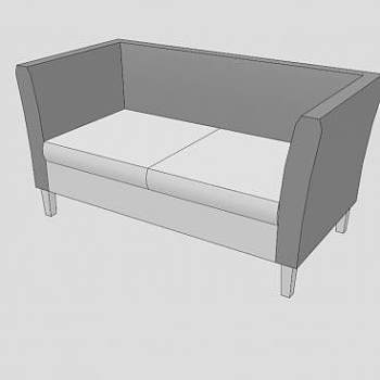 白色沙发低聚双人沙发SU模型下载_sketchup草图大师SKP模型