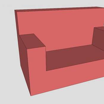 现代红色沙发双人沙发SU模型下载_sketchup草图大师SKP模型