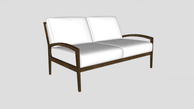 白色沙发休息室双人沙发SU模型下载_sketchup草图大师SKP模型