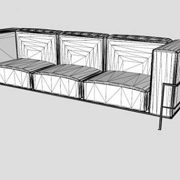 现代沙发经典三人座椅沙发SU模型下载_sketchup草图大师SKP模型