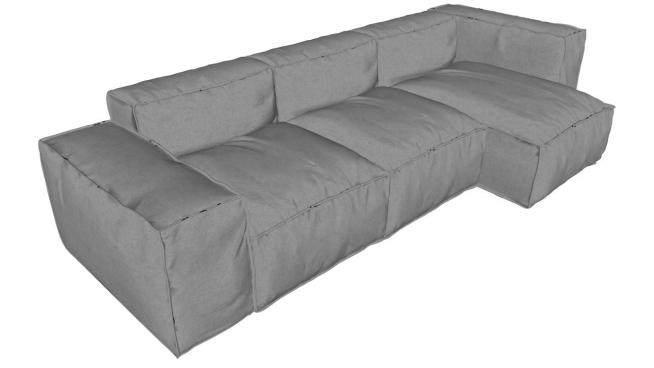 懒人沙发邋遢三人沙发填充式沙发SU模型下载_sketchup草图大师SKP模型