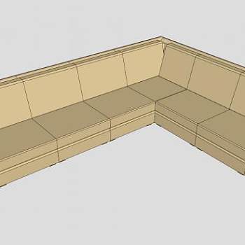 休闲米黄色布艺沙发SU模型下载_sketchup草图大师SKP模型