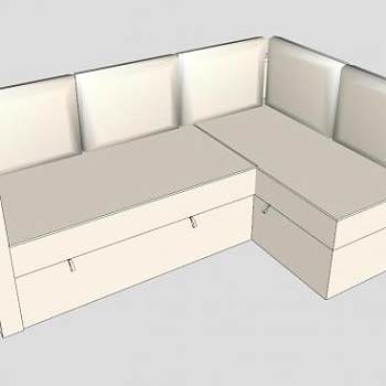 宜家风转角沙发米黄色SU模型下载_sketchup草图大师SKP模型