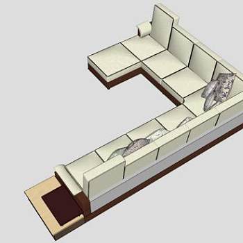 现代沙发大法布里克盖了L型沙发SU模型下载_sketchup草图大师SKP模型