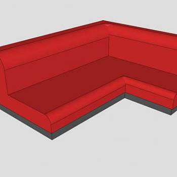 转角沙发红色SU模型下载_sketchup草图大师SKP模型