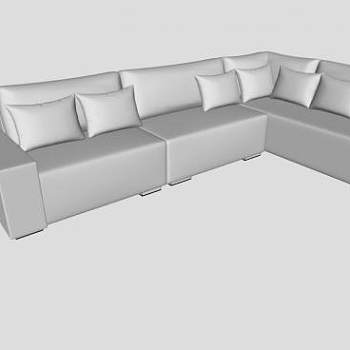 修订白色沙发SU模型下载_sketchup草图大师SKP模型