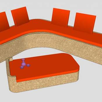休闲沙发橙组SU模型下载_sketchup草图大师SKP模型