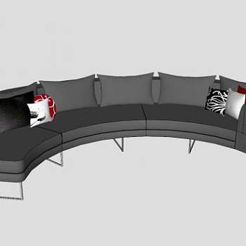 圆形沙发家具沙发SU模型下载_sketchup草图大师SKP模型