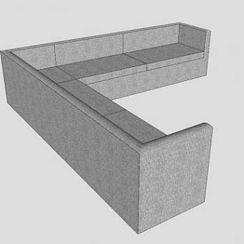 灰色沙发U型沙发SU模型下载_sketchup草图大师SKP模型