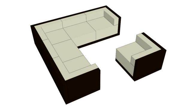 现代沙发组合沙发SU模型下载_sketchup草图大师SKP模型