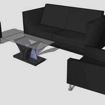 现代沙发黑色沙发Shair套装SU模型下载_sketchup草图大师SKP模型