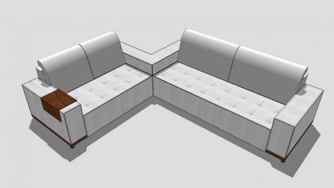 现代沙发真皮组合沙发SU模型下载_sketchup草图大师SKP模型