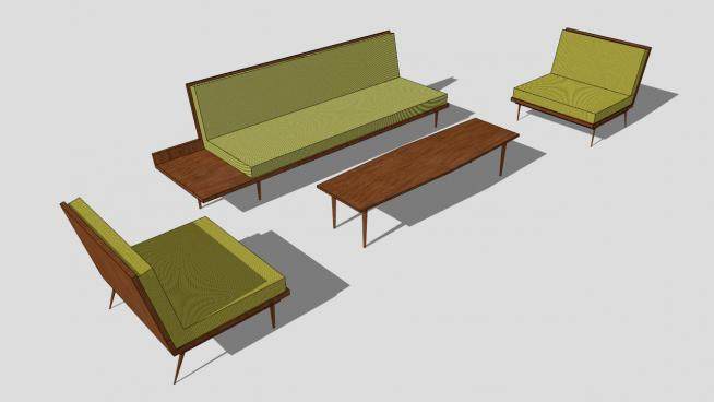 客厅家具现代沙发SU模型下载_sketchup草图大师SKP模型