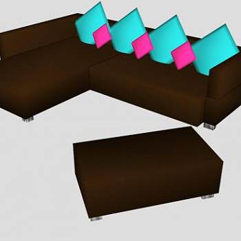 棕色沙发椅子SU模型下载_sketchup草图大师SKP模型