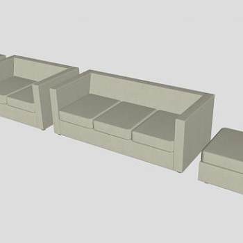 现代沙发扶手椅SU模型下载_sketchup草图大师SKP模型
