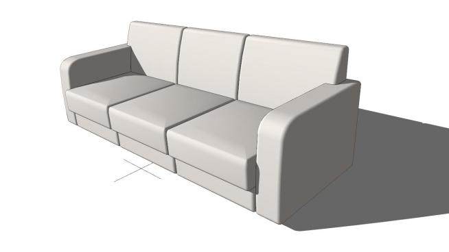 现代沙发白色沙发套SU模型下载_sketchup草图大师SKP模型