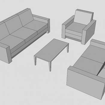 白色现代沙发组合沙发套SU模型下载_sketchup草图大师SKP模型