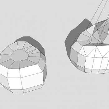 多角包白色懒人沙发SU模型下载_sketchup草图大师SKP模型