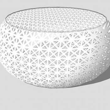 镂空圆形鼓形竹藤SU模型_su模型下载 草图大师模型_SKP模型