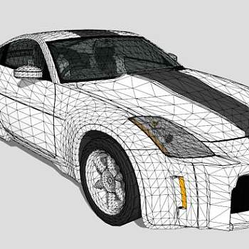 白色跑车赛车的SU模型设计_su模型下载 草图大师模型_SKP模型