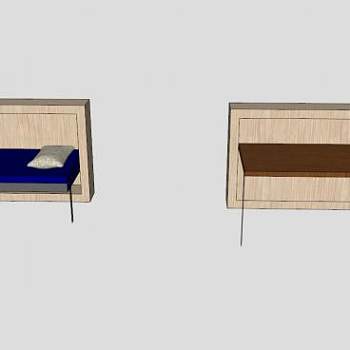折叠双人床SU模型下载_sketchup草图大师SKP模型