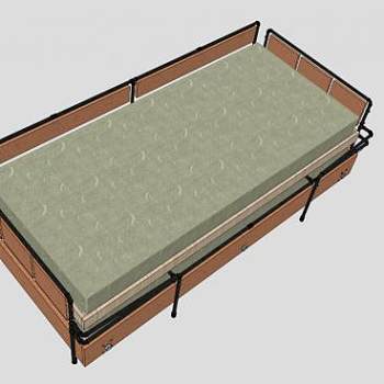 阁楼床双人床SU模型下载_sketchup草图大师SKP模型