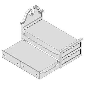 欧式床脚轮矮床SU模型下载_sketchup草图大师SKP模型