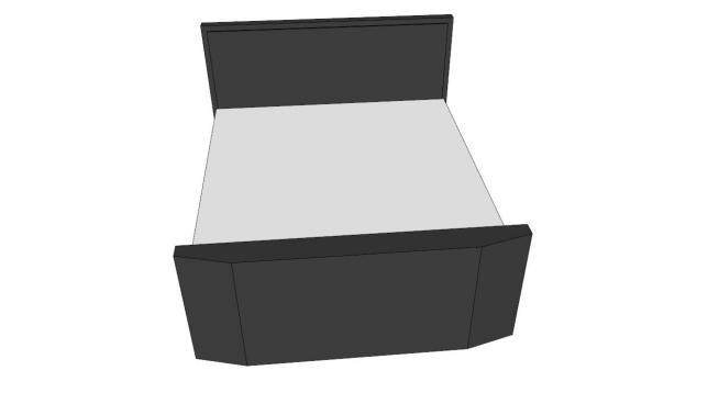 现代黑色平板床SU模型下载_sketchup草图大师SKP模型