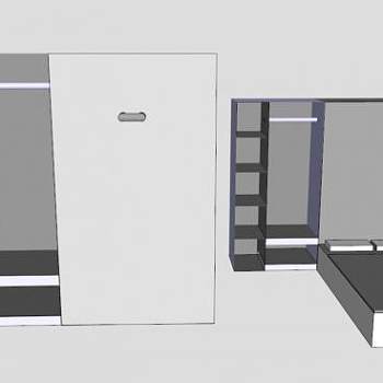 衣橱折叠床SU模型下载_sketchup草图大师SKP模型