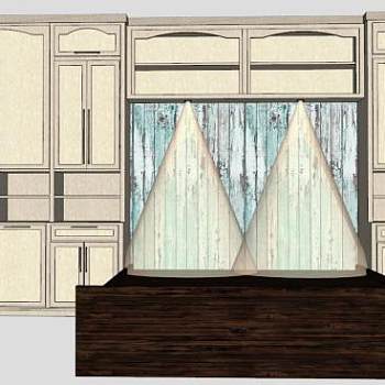 实木双人床木板床SU模型下载_sketchup草图大师SKP模型