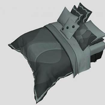 布艺双人床软床SU模型下载_sketchup草图大师SKP模型