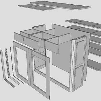 多彩的松鞋柜SU模型下载_sketchup草图大师SKP模型