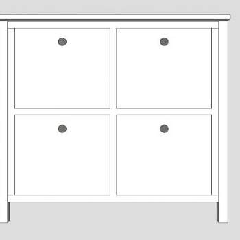 宜家抽屉式鞋柜SU模型下载_sketchup草图大师SKP模型