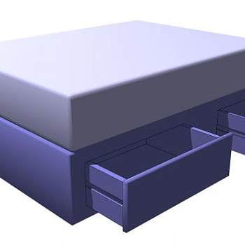 皮艺软床家具储物床SU模型下载_sketchup草图大师SKP模型