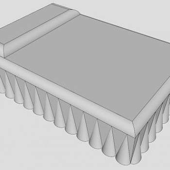 现代白色软床SU模型下载_sketchup草图大师SKP模型