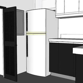 厨房里的鞋柜SU模型下载_sketchup草图大师SKP模型