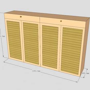 黄色玄关鞋柜SU模型下载_sketchup草图大师SKP模型
