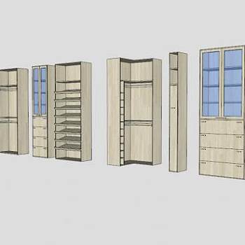 现代鞋柜合集SU模型下载_sketchup草图大师SKP模型