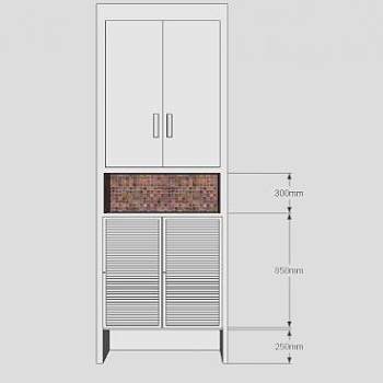 入户鞋柜加储物柜SU模型下载_sketchup草图大师SKP模型