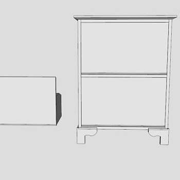 白色小型鞋柜SU模型下载_sketchup草图大师SKP模型