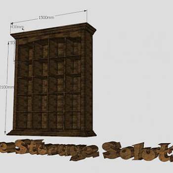 复古棕色鞋柜SU模型下载_sketchup草图大师SKP模型