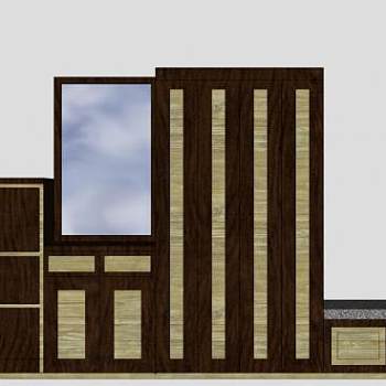 组合式高档鞋柜SU模型下载_sketchup草图大师SKP模型