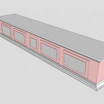 落地式矮鞋柜SU模型下载_sketchup草图大师SKP模型