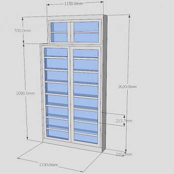 现代玻璃鞋柜SU模型下载_sketchup草图大师SKP模型