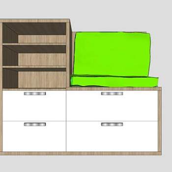 木质抽屉式鞋柜SU模型下载_sketchup草图大师SKP模型